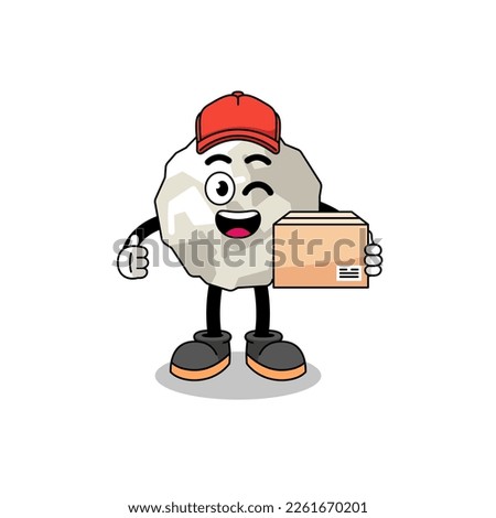 crumpled paper mascot cartoon as an courier
