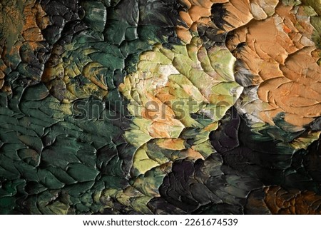 Textured thick paint layered on canvase Royalty-Free Stock Photo #2261674539