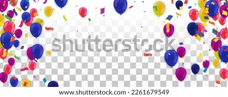 Birthday Balloons Flying for Party and Celebrations With Space for Message Isolated in Background