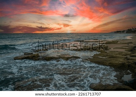 Puerto Rico Sunset on Ocean park Beach beautiful colors