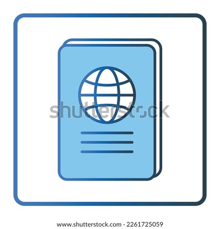 Passport icon illustration. icon related to tourism, travel. Lineal color icon style, two tone icon. Simple vector design editable