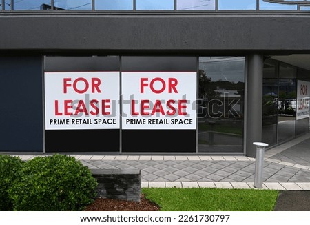 For lease signs on a commercial building