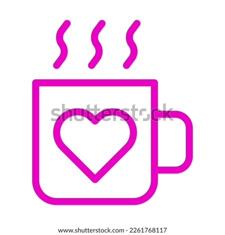 cup icon outline pink style valentine illustration vector element and symbol perfect. Icon sign from modern collection for web.