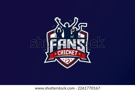 Cricket League logo with black background Royalty-Free Stock Photo #2261770167