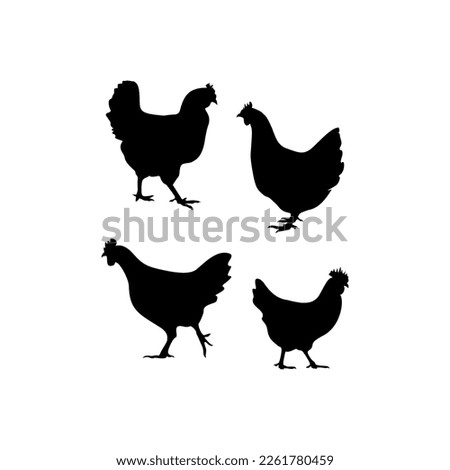 Rooster Silhouette On Premium Vector
