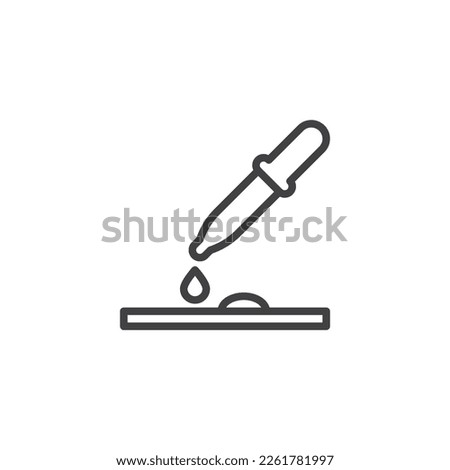 Laboratory test line icon. linear style sign for mobile concept and web design. Petri dish with pipette outline vector icon. Symbol, logo illustration. Vector graphics Royalty-Free Stock Photo #2261781997