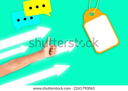 Hand isolated on green background. People's hands on sales signs, Arrows pointing towards the sale sign