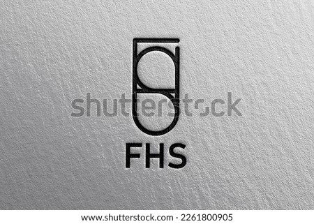 FHS Line art LOGO Design Containing Name Letters. 