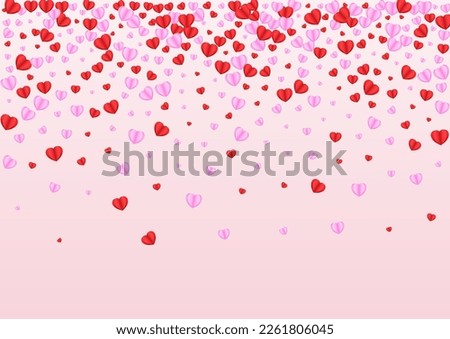 Pinkish Heart Background Pink Vector. Romance Pattern Confetti. Red Elegant Illustration. Lilac Heart Cute Texture. Fond Folded Frame.