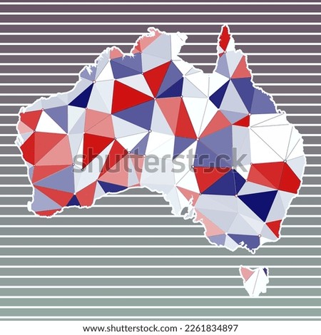 Australia vector illustration. Australia design on gradient stripes background. Technology, internet, network, telecommunication concept. Modern vector illustration.