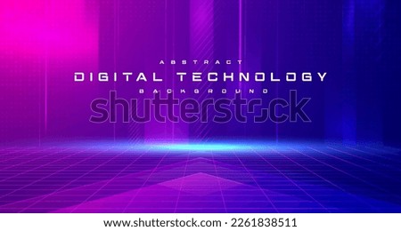 Digital technology metaverse neon blue pink background, cyber information, abstract speed connect communication, innovation future meta tech, internet network connection, Ai big data, illustration 3d Royalty-Free Stock Photo #2261838511