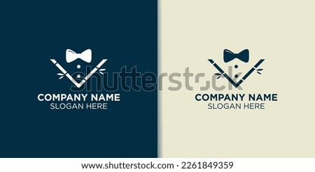 bow tie and bamboo logo vector, jobs logo template