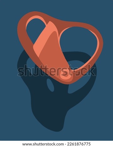 Vector isolated illustration of abseiling device. Equipment for mountaineering and sports tourism.