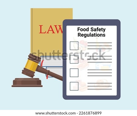 Food safety management system document and safety of eating foods document. Food safety management system and food management policy document. All types of food safety regulations and UK laws court. Royalty-Free Stock Photo #2261876899