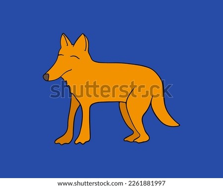 Vector isolated illustration of a fox with a stroke.