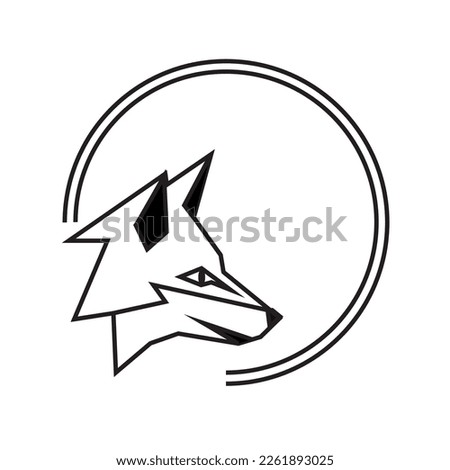 head Fox logo black white upload for illustration
