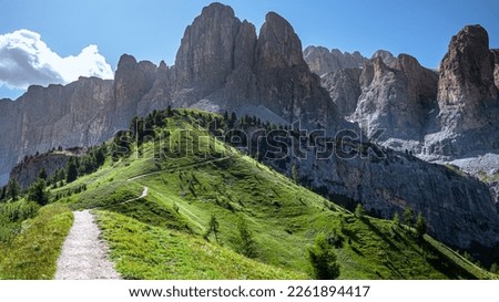 Hiking trail in the Italian Dolomites Royalty-Free Stock Photo #2261894417