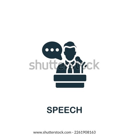 Speech icon. Monochrome simple sign from election collection. Speech icon for logo, templates, web design and infographics.