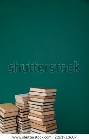 a many books stack for studying at college university institute of science