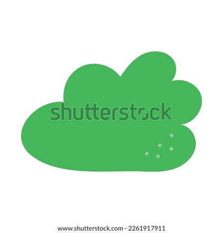 Green shrub doodle illustration. Isolated vector illustration