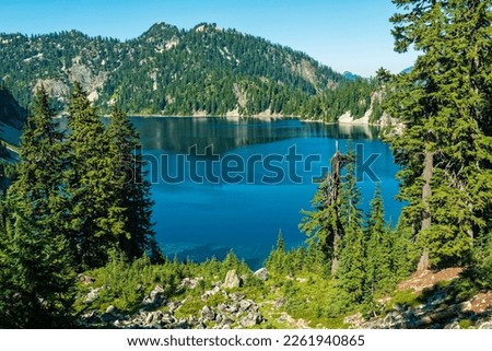 Snow Lake in the Alpine Lakes Wilderness near North Bend in Washington, USA Royalty-Free Stock Photo #2261940865