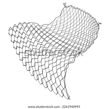 Black Fisherman Rope. Net. Fishnet cartoon vector illustration