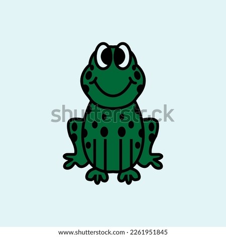 Cute Frog Cartoon. vector illustration