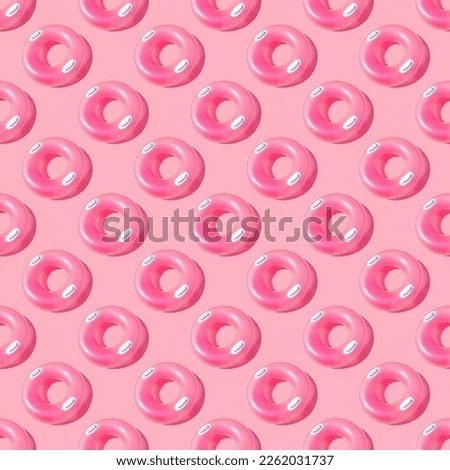 Pattern of small bright pink inflatable rubber circles on a pale pink background Royalty-Free Stock Photo #2262031737