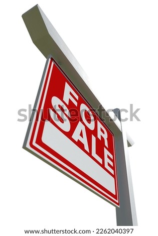 For Sale Real Estate Sign Isolated on White Background.