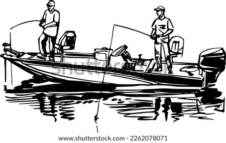 vector illustration of the fishing jon boat