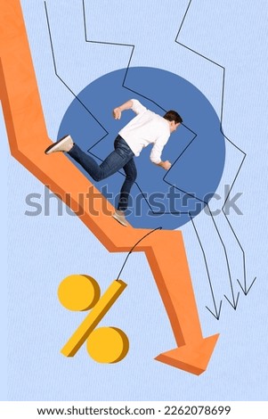 Exclusive magazine picture sketch collage image of excited guy running black friday shopping isolated painting background