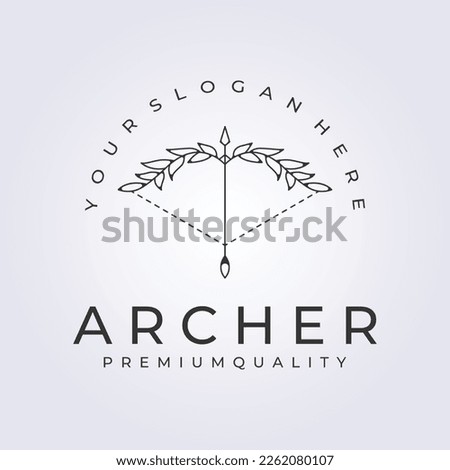 simple line arc bow for archer icon logo symbol template vector illustration design