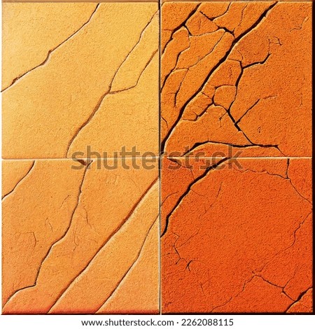 Yellow and red tile texture or background, stone floor, wall for kitchen, bathroom etc.