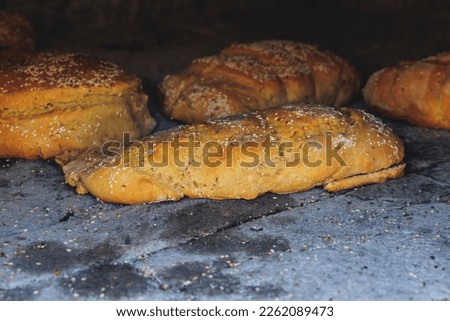 Traditional Cypriot bread with sesame seeds baked in Paphos District of Cyprus island country Royalty-Free Stock Photo #2262089473