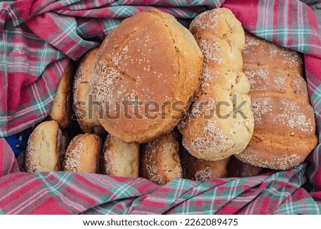 Traditional Cypriot bread with sesame seeds in Paphos District of Cyprus island country Royalty-Free Stock Photo #2262089475