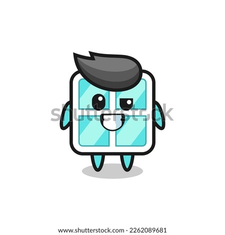 cute window mascot with an optimistic face , cute style design for t shirt, sticker, logo element