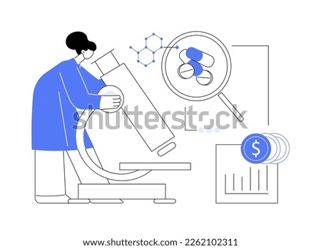 Pharmacological business abstract concept vector illustration. Pharmacological industry, pharmaceutical business, medicine research and production, pharmacy network, corporation abstract metaphor. Royalty-Free Stock Photo #2262102311