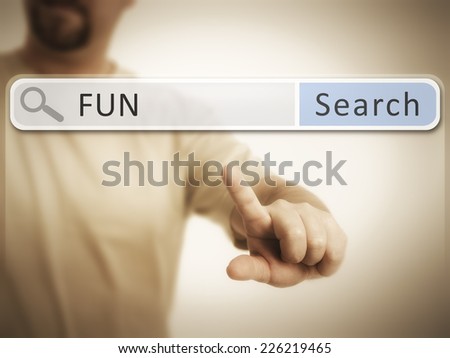 An image of a man who is searching the web after fun
