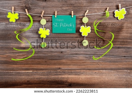 Saint Patrick's Day Wooden Background, Label With Happy St. Patrick's Day