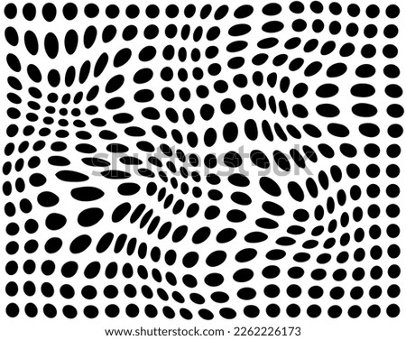 Abstract hypnotic pattern with black-white striped lines. Psychedelic background. Op art, optical illusion. Modern design, graphic texture. Royalty-Free Stock Photo #2262226173
