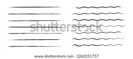 Grunge lines elements set. Straight and Wave lines collection isolated on white background. Grungy elements for design. Vector illustration Royalty-Free Stock Photo #2262251757