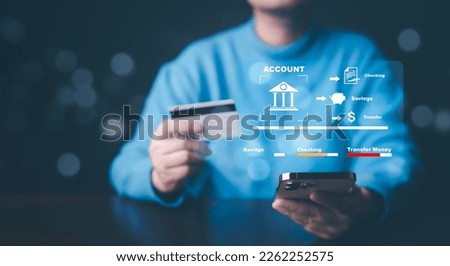 Smartphone and Online Banking apps, business people using finance and banking on the internet, and Commercial e-commerce technology. Digital online payment and shopping on the network connection.