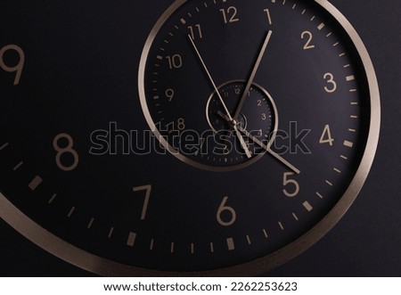 Infinity and other time related concepts. Clock hands and twisted hour numbers. Spiral effect Royalty-Free Stock Photo #2262253623