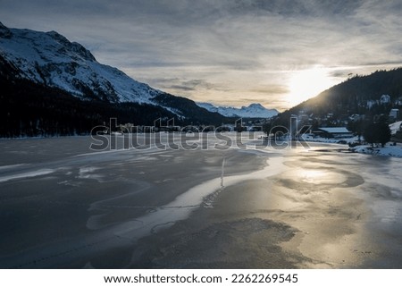 Beautiful winter St. Moritz City resort in Switzerland