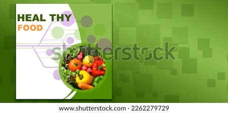Organic food banner, products presentation templates, cover design, healthy food.