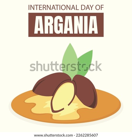 illustration vector graphic of three argania seeds, featuring argania oil coming out of the seeds, perfect for international day, international day of argania, celebrate, greeting card, etc.