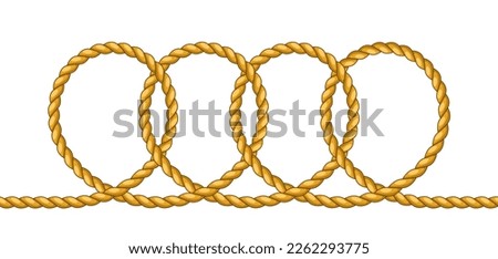 Illustration of jute rope knot. Nautical, fishing and decorative node.