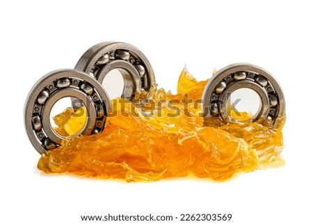 Ball bearing stainless with grease lithium machinery lubrication for automotive and industrial  isolated on white background Royalty-Free Stock Photo #2262303569