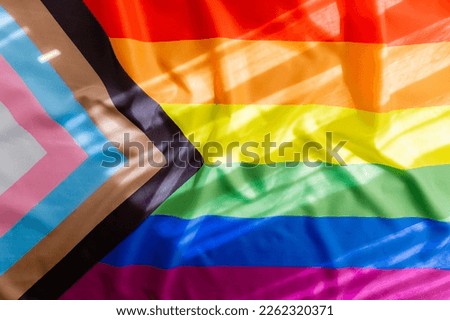 World Pride 2023. LGBTQIA+ community flag. Pride flag Royalty-Free Stock Photo #2262320371