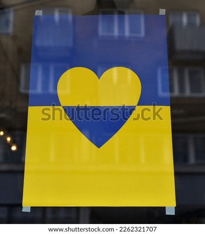 Poster in support of Ukraine. Flag of Ukraine
